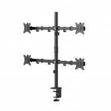 UNITEKI FMT74B черный - крепление для четырех мониторов на стол со струбциной, диагональ 17-32 дюйма, кронштейн настольный, поворотно наклонный, телескопический (арт. 21975)